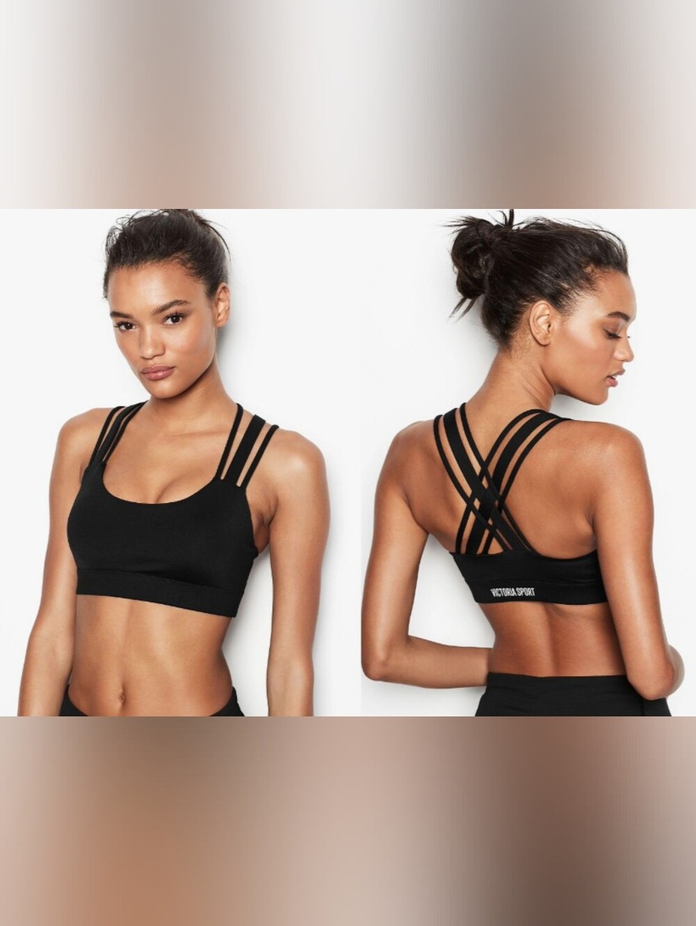 Victoria's Secret Black Strappy Crossback Sports Bra